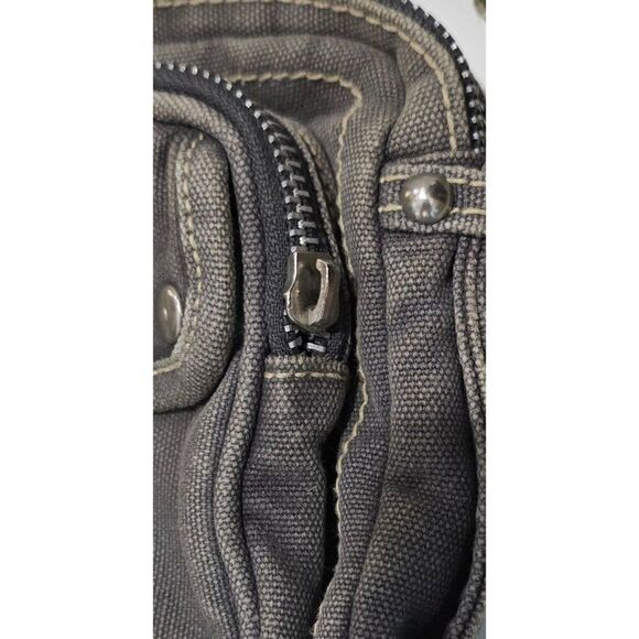 American Eagle Outfitters Gray Canvas Crossbody Bag With Multiple Pockets - Picture 3 of 6